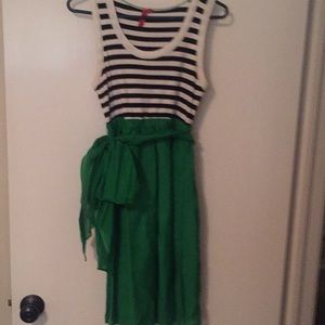 Tank style summer dress with knit top full skirt